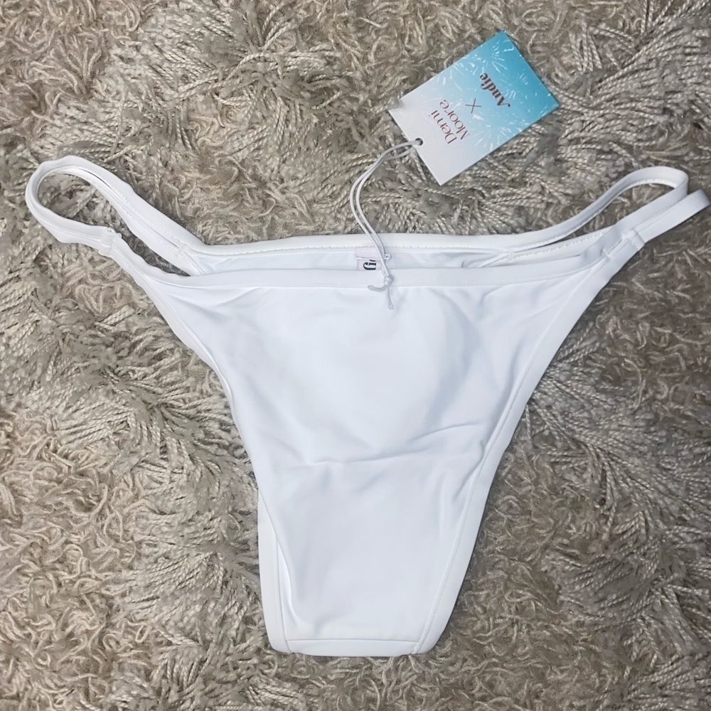 NWT Andie x Demi Moore Swim The Cannes Bottom Women’s Size Med Strappy White - Picture 5 of 10